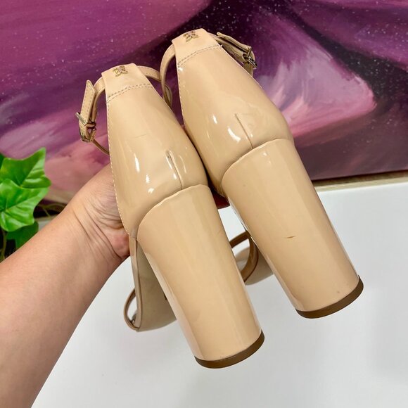 SAM EDELMAN Yaro Block Heel Sandal in Beige Size 10 - Picture 7 of 11